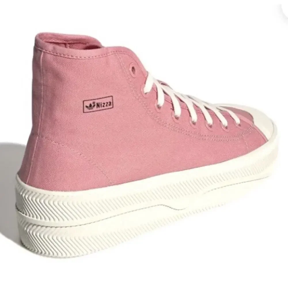 Adidas Nizza 2 Canvas High Top Sneaker Pink White Platform Mens 6.5 Woman’s 8